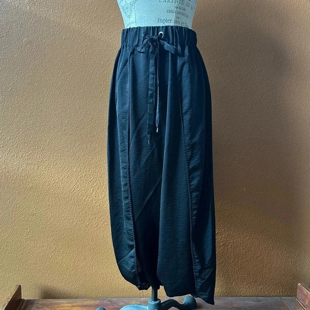 Women’s Black Harem Pants - Classic Casual - Picture 4 of 11